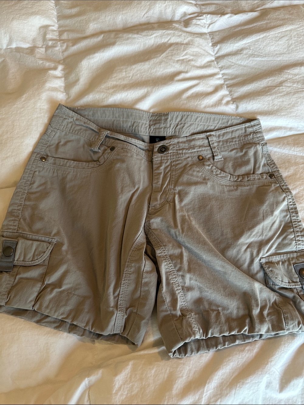 Kuhl Women's Cargo Shorts in Light Taupe
